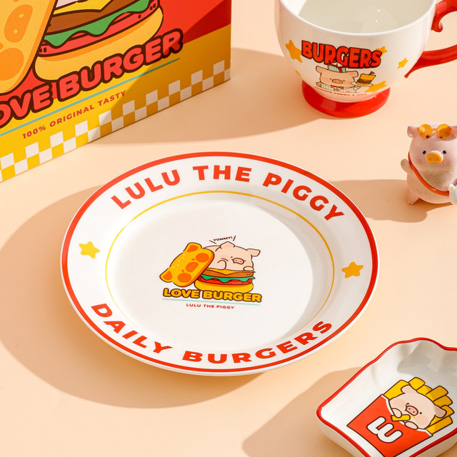 Kawashimaya&lulu pig burger cutlery set gift box