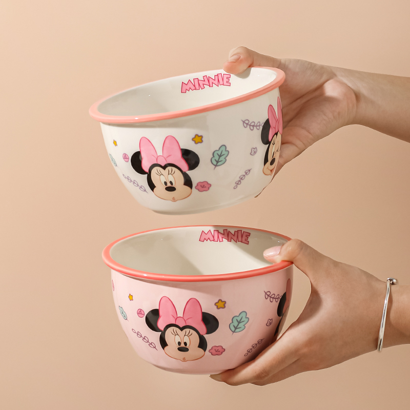 川岛屋迪士尼卡通儿童餐具饭碗陶瓷碗家用可爱宝宝吃面碗早餐盘子 - 图0