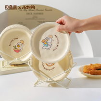 Kawashima housing small Liu Duck joint ceramic spinner dish home food grade refreshment sweet pint table litter tray dish