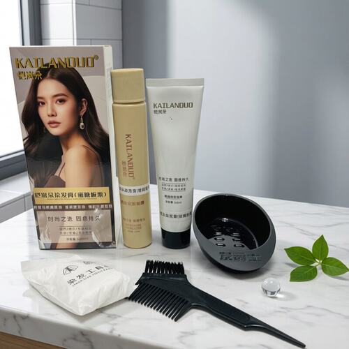 小四郎彩盖白染发霜无氨植物配方染发膏染发剂焗油超强覆盖白发 - 图1