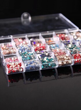 美甲工具24格钻盒钻石空盒透明