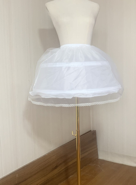 暴力45cm洛丽塔裙撑lolita短款鱼骨软蓬蓬裙狗短背带裙JK布撑