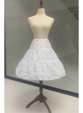 儿童蓬蓬裙衬裙55女童礼服公主裙子婚纱裙撑白色三钢圈软骨配饰