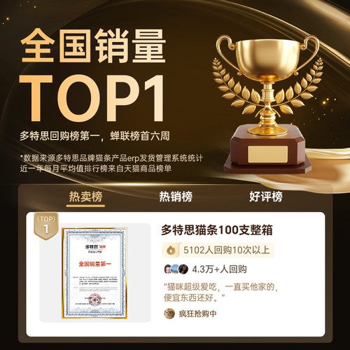 多特思猫条零食幼猫营养鱼油防掉毛100支整箱湿粮官方旗舰店正品 - 图0