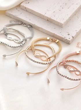 Htzs跨境新款不掉色可爱小香风组合网红首饰套装组合手链项链套装