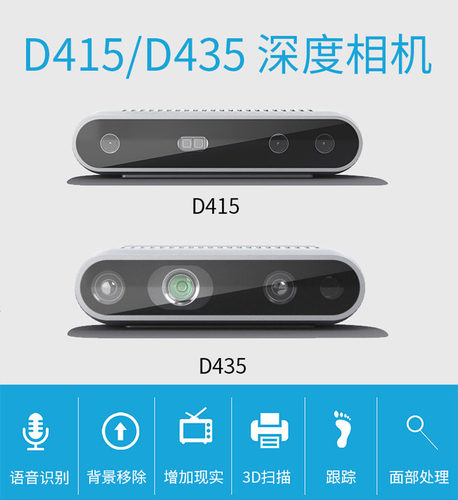 英特尔Intel  RealSens  D415/D435/D435iD455深度相机实感摄像头 - 图0