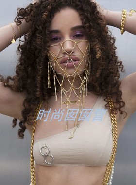 欧美水钻面具ins拍摄合金头饰