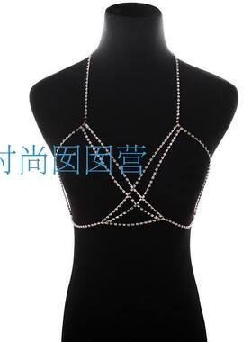 欧美夸张水钻饰品身体链