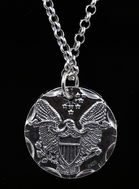 纯银欧美朋克风项链复古吊坠