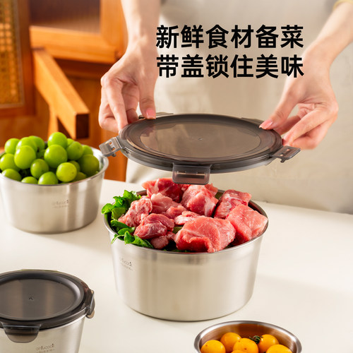 onlycook保鲜盒食品级316不锈钢饭盒便当盒餐盒密封保鲜碗带盖子 - 图0
