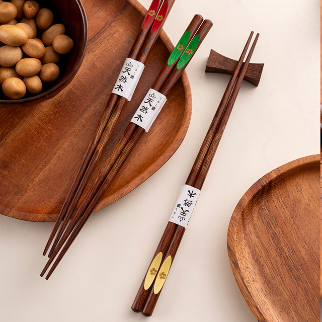 Onlycook household cherry blossom chicken wenge wooden chopsticks