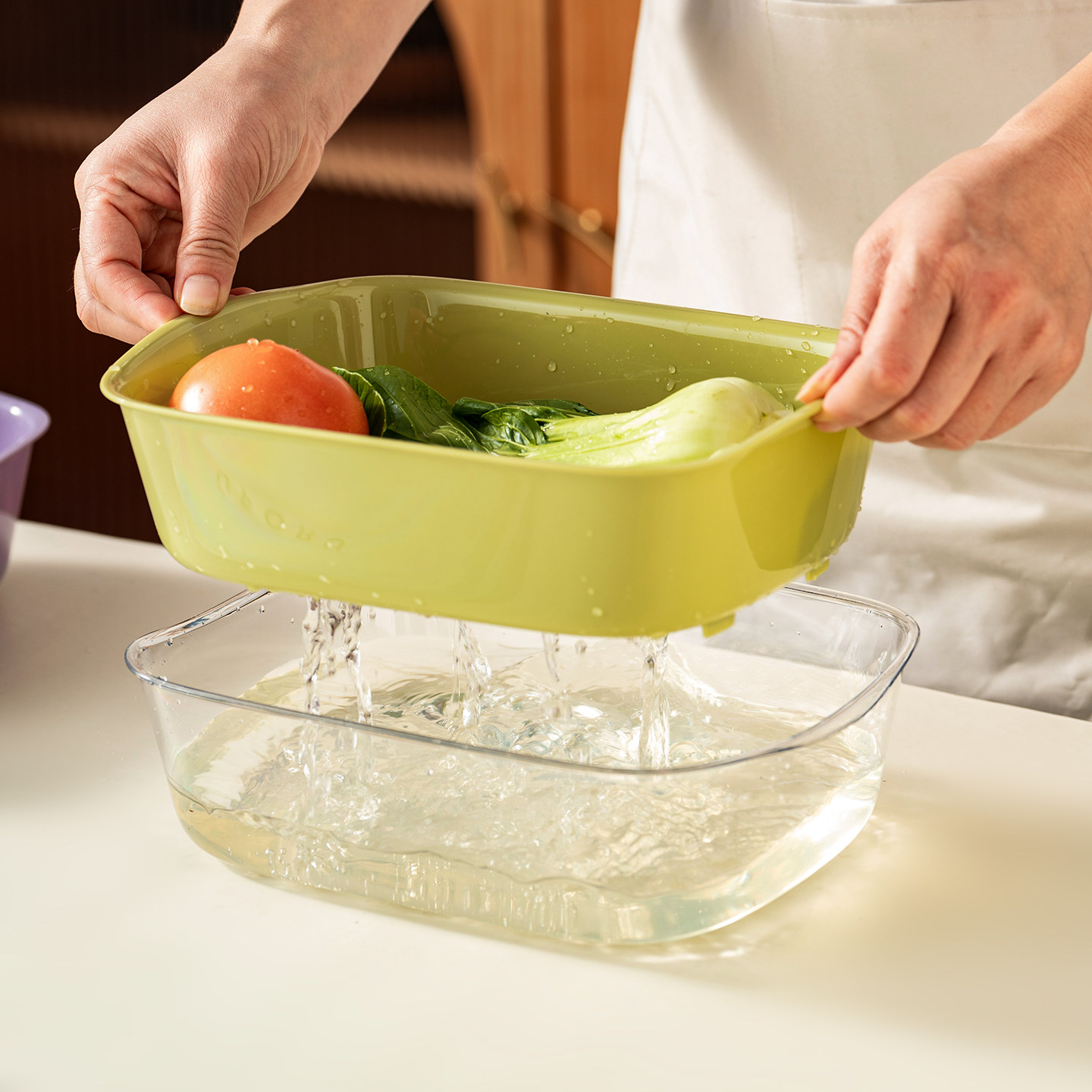 onlycook家用洗菜盆沥水篮新款厨房水果蔬菜盆子食品级PET滤水篮,淘宝优惠券,粉丝福利购,淘宝优惠卷