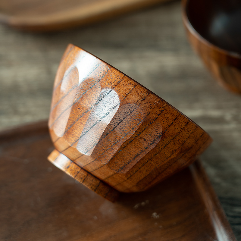 onlycook日式酸枣木头碗儿童宝宝成人小碗餐具吃饭碗复古家用木碗 - 图3