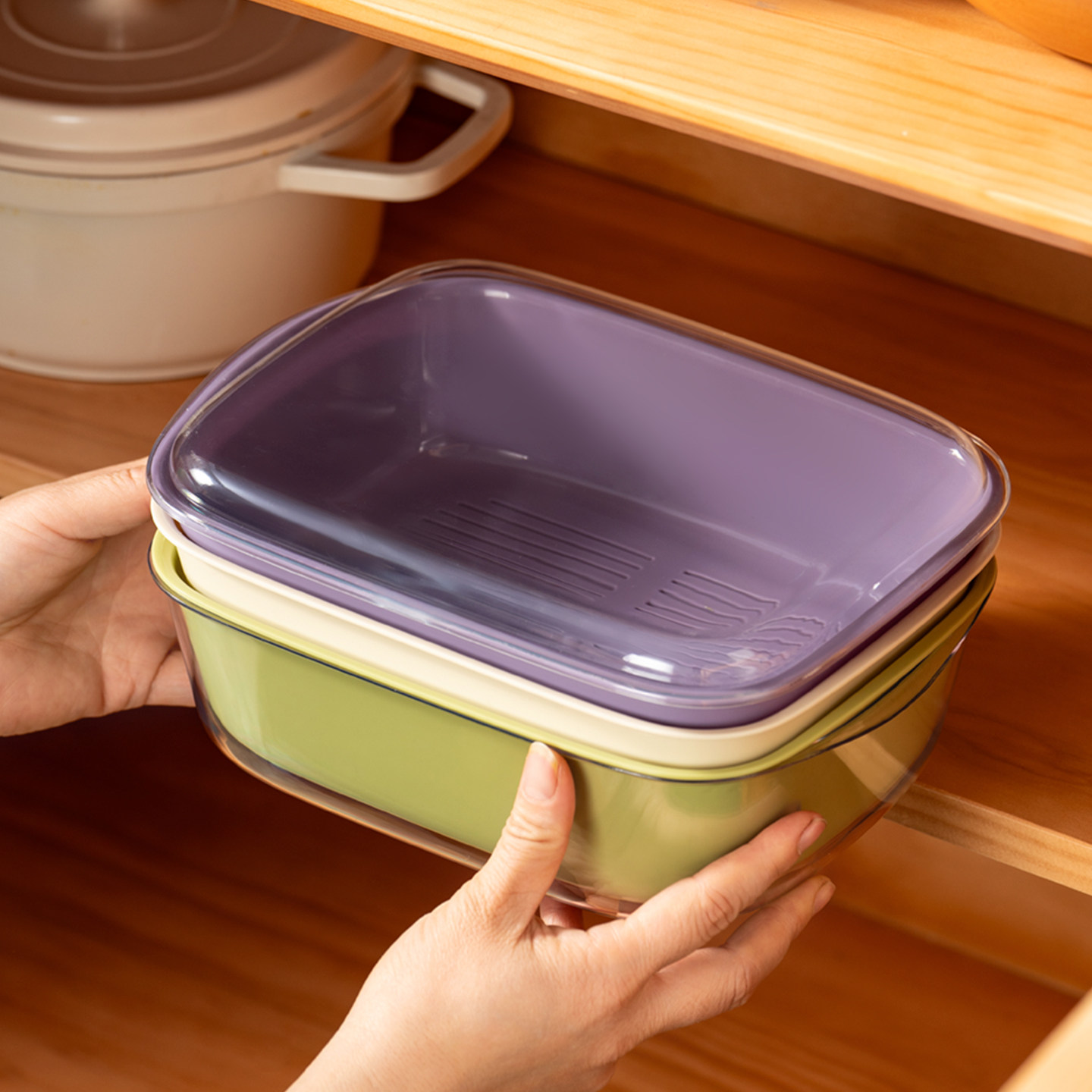 onlycook家用洗菜盆沥水篮新款厨房水果蔬菜盆子食品级PET滤水篮,淘宝优惠券,粉丝福利购,淘宝优惠卷