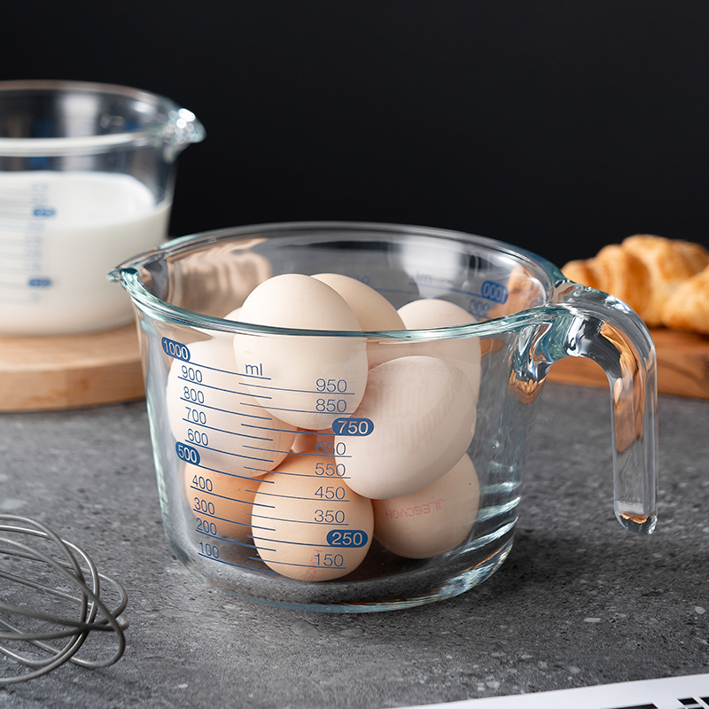 onlycook厨房刻度量杯高硼硅玻璃打蛋专用杯子烘焙工具鸡蛋打蛋杯 - 图0