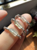 Natural Burmese Jade A Grade High Ice Floating Flower Shape Beads 925 Broken Silver Bullet Ring