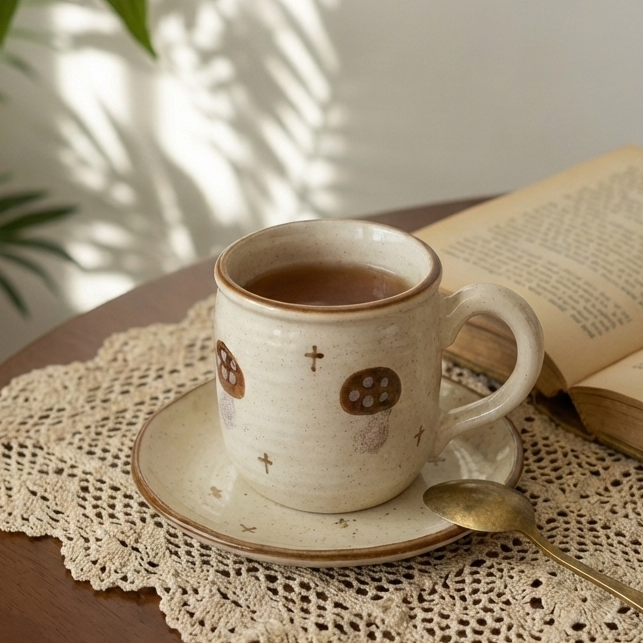 粗陶咖啡杯马克杯 日式复古手作水杯300ml大容量杯子釉下彩陶瓷杯,淘宝优惠券,粉丝福利购,淘宝优惠卷