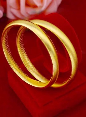 沙金古法传承心经闭口手镯女实心