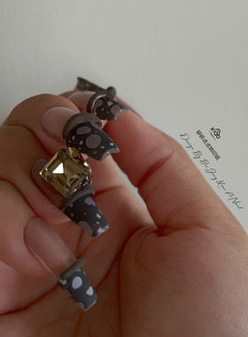 XIAO A NAIL新款日系咖啡色碎碎波点点美甲搭配转印纸DIY指甲贴纸