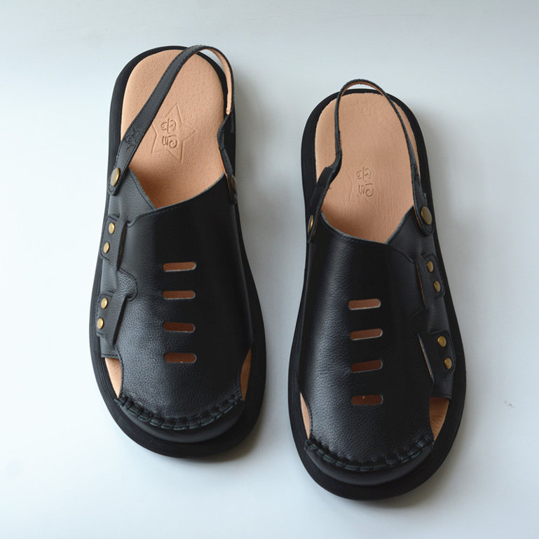 男士休闲真皮凉拖鞋两用防滑耐磨沙滩鞋驾车凉鞋子外贸包头层牛皮,淘宝优惠券,粉丝福利购,淘宝优惠卷