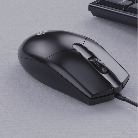 HP/惠普鼠标有线静音办公游戏通用笔记本电脑台式磨砂手感usb