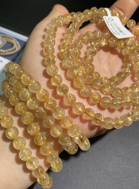 金发晶手链钛晶108颗手串