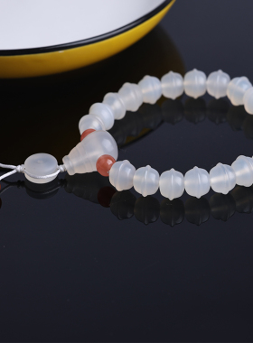 天然糯体荔枝冻南红玛瑙手链