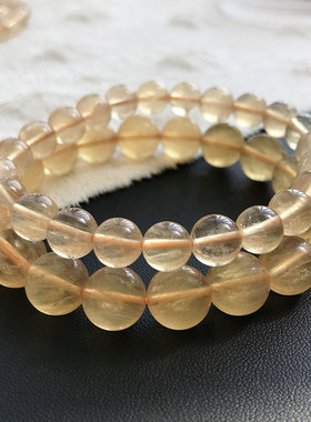 天然羽绒拉丝黄萤石凤羽手链