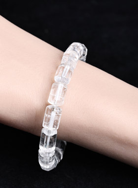 天然白幽灵胶花水晶手链