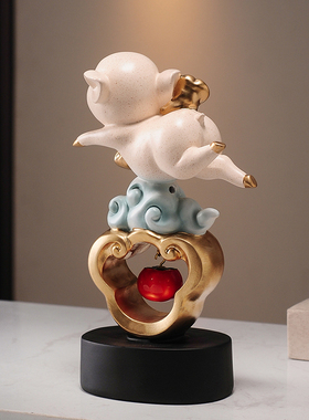 入户玄关柿柿如意招财猪摆件客厅酒柜装饰店铺开业乔迁新居礼品