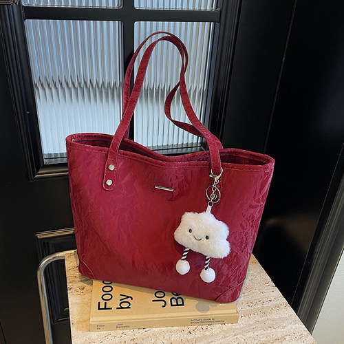 大容量红色结婚包包女新娘可用日常托特包带拉链新款手提挎包礼金 - 图2