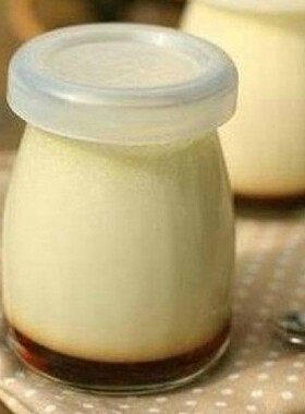 创意牛奶杯带盖玻璃瓶酸奶100ml布丁瓶耐高温烘焙瓶木塞装饰瓶