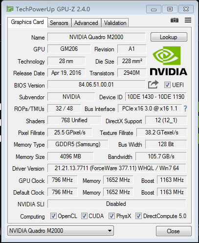 原装 Quadro M2000显卡 4GB 专业图形设计3D建模渲染CAD/PS绘图4K - 图2