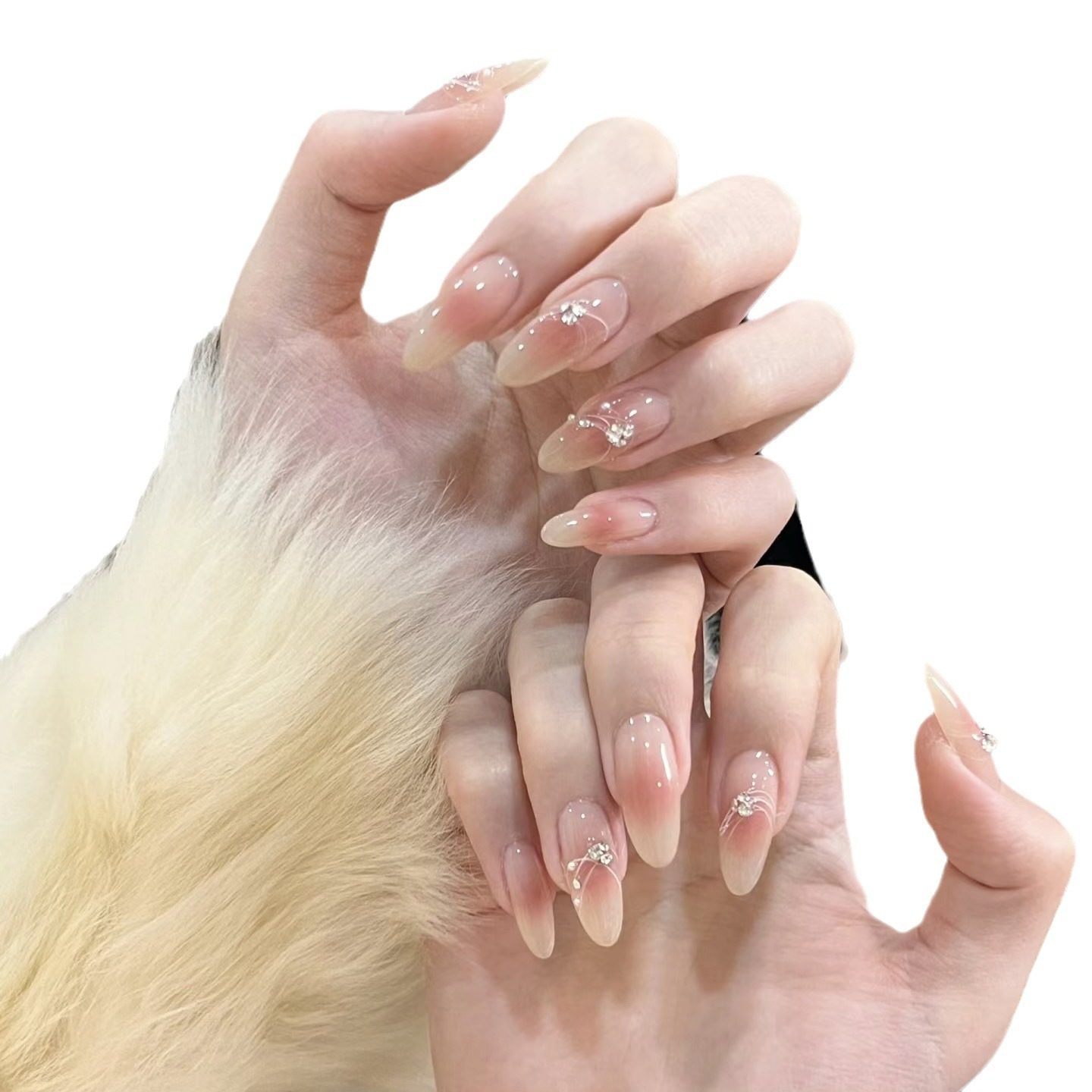 蜜桃四季显白腮红甲氛围感小红书爆款仙女纯手工穿戴甲光疗甲美甲,淘宝优惠券,粉丝福利购,淘宝优惠卷