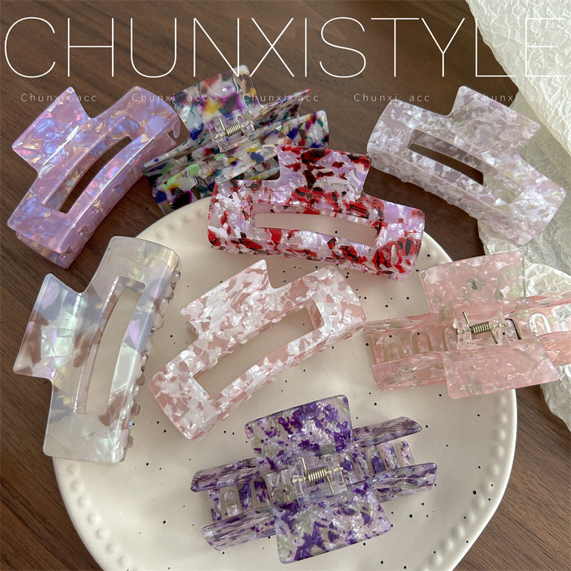 仿醋酸抓夹大号后脑勺发夹法式复古人鱼姬色发抓头饰发卡鲨鱼夹子,淘宝优惠券,粉丝福利购,淘宝优惠卷