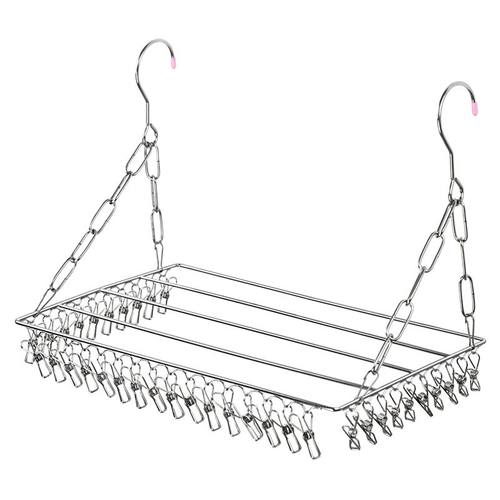 阳台防盗网晾衣架不锈钢窗户衣架鞋子袜子架内衣晾晒架收纳置物架 - 图3