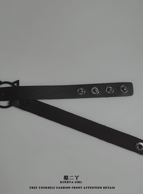 酷二丫暗黑风猫咪颈链赛博朋克机能酷choker项圈禁欲系锁骨链哥特