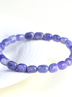 久雅水晶 天然坦桑石随型手链  蓝色坦桑宝石随形手串 厂家直销