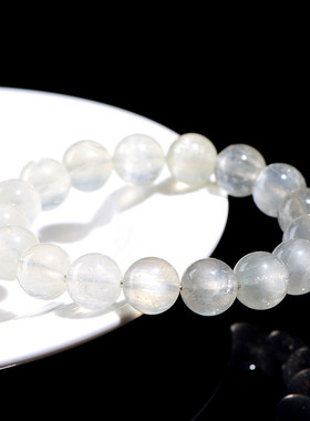 久雅水晶 天然原矿白色安德森圆珠手链  白色安德森散珠手串 批发