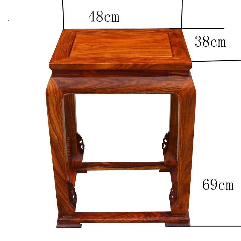 刺猬紫檀茶几架圈椅茶几花梨木鱼缸架红木置物架室内盆景架方茶几-图1