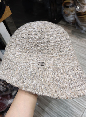 针织渔夫帽女秋冬保暖宽檐显脸小