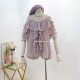 ພາກຮຽນ spring ແລະ summer ຝຣັ່ງສີມ່ວງ fairy ruffle ເທິງ halter