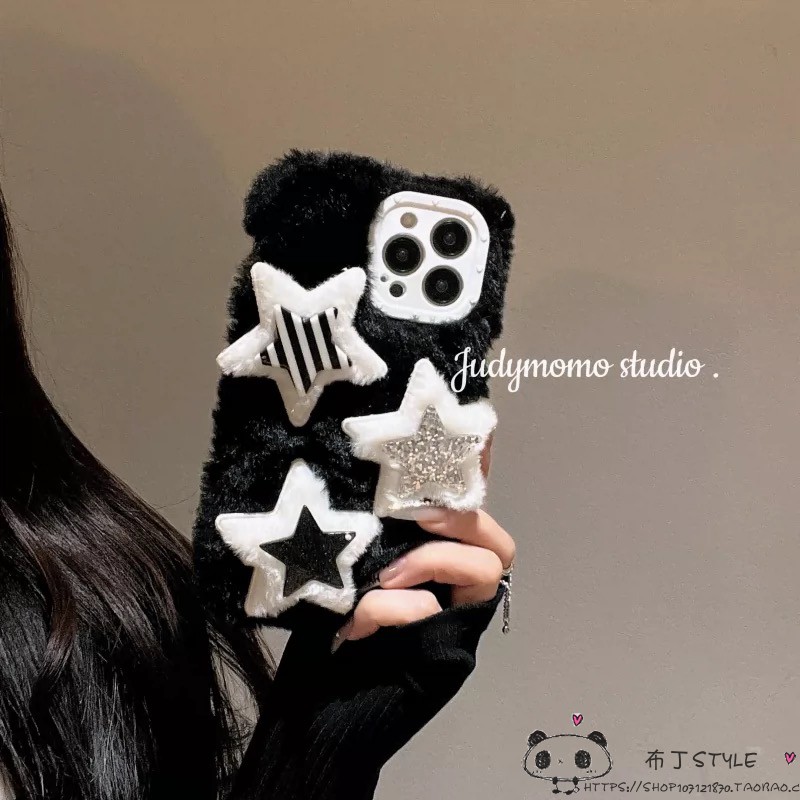 秋冬毛绒oneplus13星星色ace2pro手机壳一加10pro max小众ace竞速版1+11创意9rt网红1+7t一加6软m8s美图v6v7 - 图2