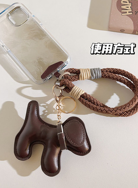 PU皮革小狗钥匙扣可爱包挂小包链