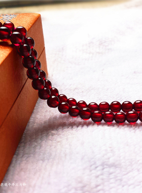 石榴石散珠纯天然酒红a级diy手串