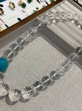 赵露思同款16M白水晶项链手链海蓝宝手串送女友闺蜜礼物明星同款