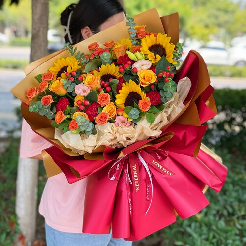 西安鲜花店同城速递玫瑰向日葵百合花束送女友闺蜜妈妈生日表白 - 图3