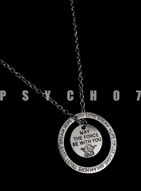 PSYCHO7自制 星球大战叠带土酷蹦迪情侣项链 嘻哈潮学生毛衣链包