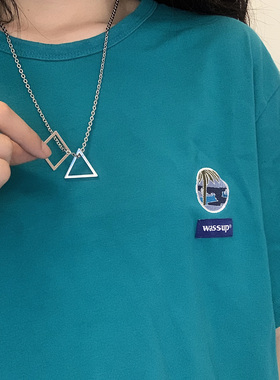 psycho7简约钛钢几何ins极简项链