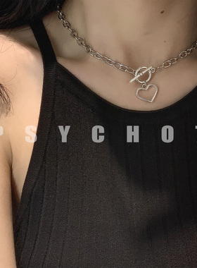 choker少女风镂空爱心复古毛衣链